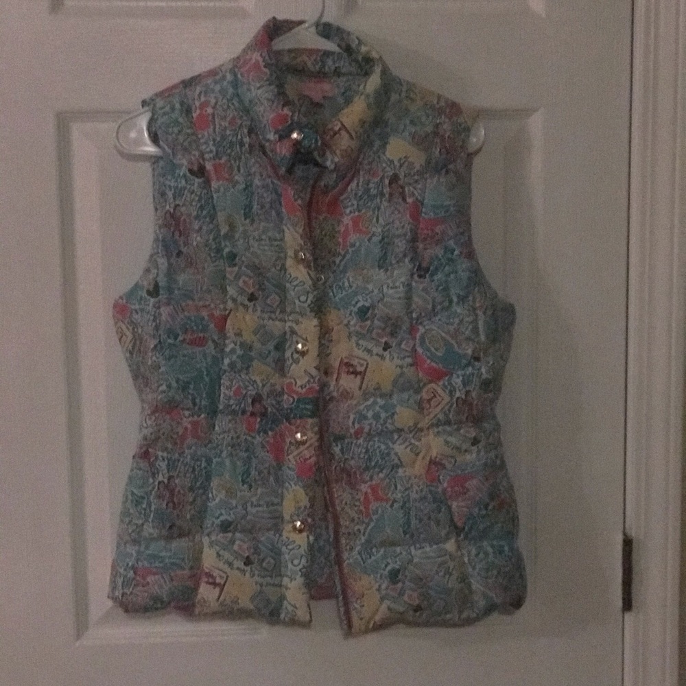 Lilly Pulitzer vest.  Sharp!
